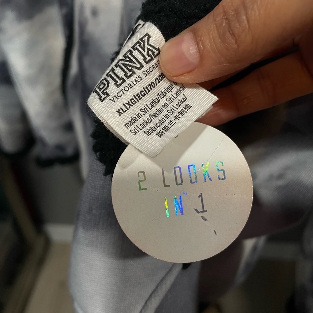 PINK Victoria's Secret Black and White Tie-Dye Jacket - Picture 4 of 5